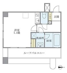 北品川アパートメント 5階ワンルームの間取り