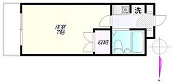 センチュリー目黒原町 1階1Kの間取り