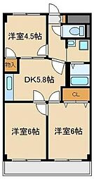 シャルムフカセ 3Kの間取図画像