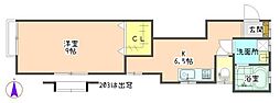 プレシオール蕨 1Kの間取図画像