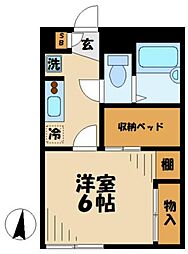レオパレスFineView2 1Kの間取図画像