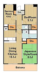 バルコン・ブラン淵野辺 3LDKの間取図画像