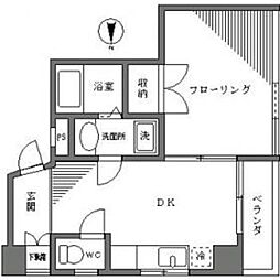 ヴェルテス 7階1DKの間取り