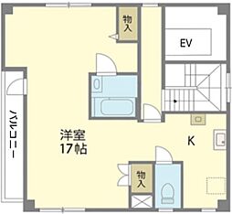パニエドフルール大塚台 5階ワンルームの間取り
