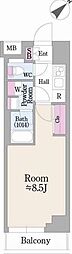 アーバンプレミア池尻大橋 1Kの間取図画像