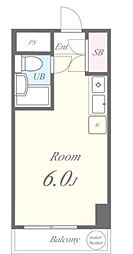 セジュール田町 3階ワンルームの間取り
