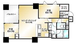アトラス国分寺ステーションテラス 7階2LDKの間取り