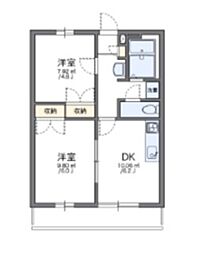 レオパレスゴールドレジデンス城北C 2DKの間取図画像