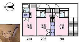 マンションクルメ ワンルームの間取図画像