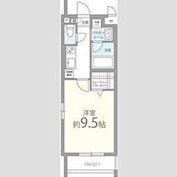 JR東海道・山陽本線 立花駅 徒歩7分の賃貸マンション 2階1Kの間取り