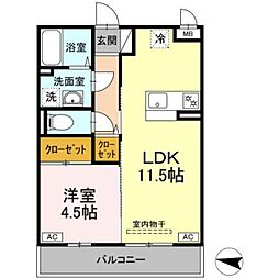 ビアンコ光が丘 1LDKの間取図画像