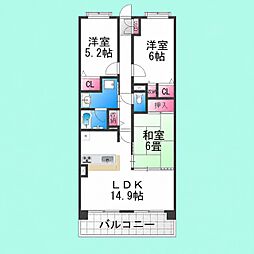 ソルプラーサ堺1番館 3LDKの間取図画像