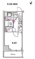 SKYCOURTPALACE西横浜 1Kの間取図画像