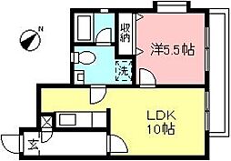 サン.フォレスト 1LDKの間取図画像