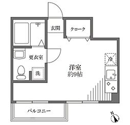 D三ノ輪 2階ワンルームの間取り