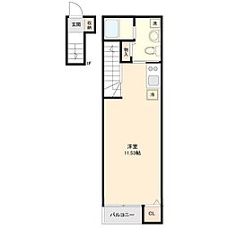 Rio Brisa 2階ワンルームの間取り