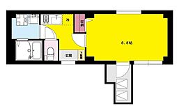 東京メトロ千代田線 北綾瀬駅 徒歩3分の賃貸マンション 4階1Kの間取り