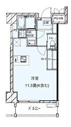 ブルークレール 3階ワンルームの間取り