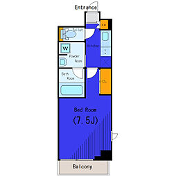 京急本線 六郷土手駅 徒歩9分の賃貸マンション 1階1Kの間取り
