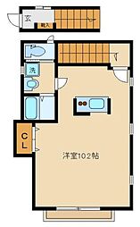 JR横須賀線 西大井駅 徒歩7分の賃貸アパート 2階ワンルームの間取り