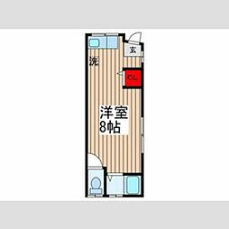 カーサタケダ 1階ワンルームの間取り