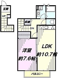 アスピリア　萬寿舎 2階1LDKの間取り