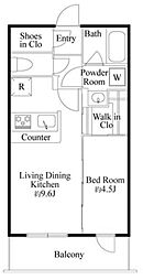 ラ・ミアカーサ東中野 2階1LDKの間取り