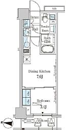 パークアクシス木場キャナルウエスト 1DKの間取図画像