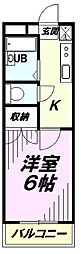 リヴィエール1 1Kの間取図画像