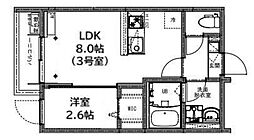 ＫＥＩＡＩ ＲＥＳＩＤＥＮＣＥ 東村山 2階1LDKの間取り