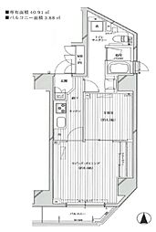 スプレスター上野根岸 11階1LDKの間取り