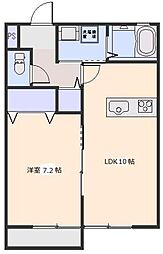 ハッピーキープ 1LDKの間取図画像