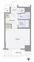 サンテミリオン三田 1Kの間取図画像