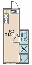 サークルハウス谷在家 1階ワンルームの間取り