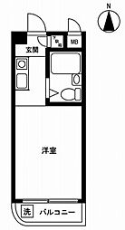 武蔵野ウィング ワンルームの間取図画像