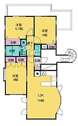 東急東横線 都立大学駅 徒歩5分の賃貸マンション 3階3LDKの間取り