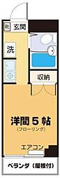 北浜ビル 1Kの間取図画像