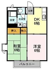 コーポグリーン 2DKの間取図画像