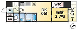 セレニテ西元町アリエ 1DKの間取図画像