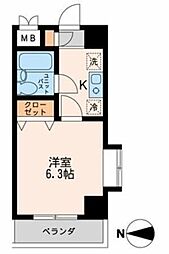 品川中延ステーションレジデンス 9階1Kの間取り