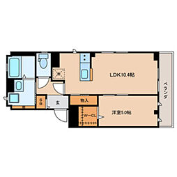 B 3階1LDKの間取り