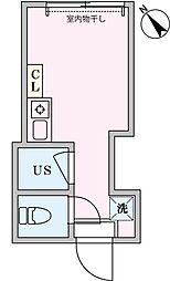 TRアーバンプレイス高田馬場II 1階ワンルームの間取り