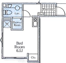 Comfort Breezin 2階ワンルームの間取り