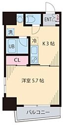 comodo 1Kの間取図画像