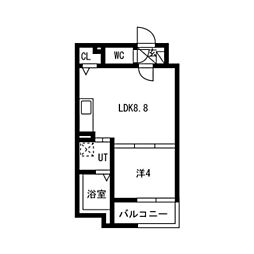 LIX大和田駅前 1LDKの間取図画像