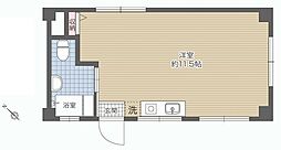 K・MORITA・BLDG 3階ワンルームの間取り