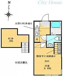 イシュガルド八王子 2階1Kの間取り
