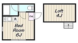 ユナイトK's中野島 ワンルームの間取図画像
