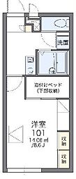 レオパレス楓 1Kの間取図画像