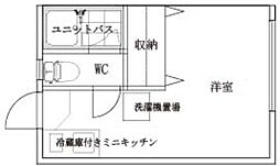 パレス学芸大 2階ワンルームの間取り